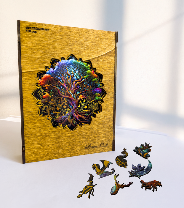 Slunce, Měsíc a Kvítí - dřevěné puzzle