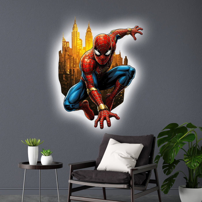 Svítícií obraz  - Spiderman ve městě