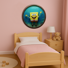 Dřevěný Svíticí obraz s UV potiskem - SpongeBob