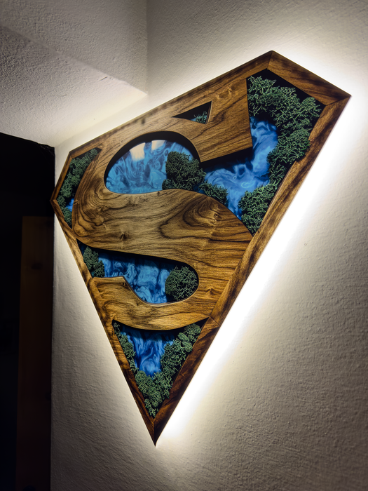 Svítícií  mechový obraz Superman Ice