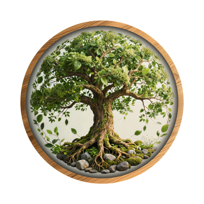 Dřevěný obraz s LED potiskem – Přírodní Strom života🌳✨