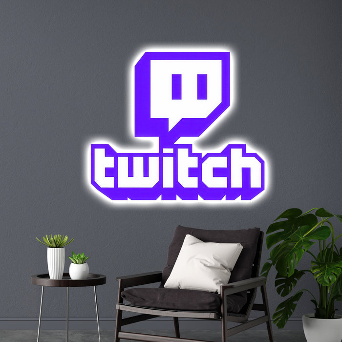 Svítícií obraz - Logo Twitche - Noční lampa