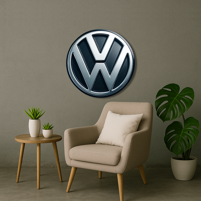 Dřevěný obraz s UV potiskem - Volkswagen - logo