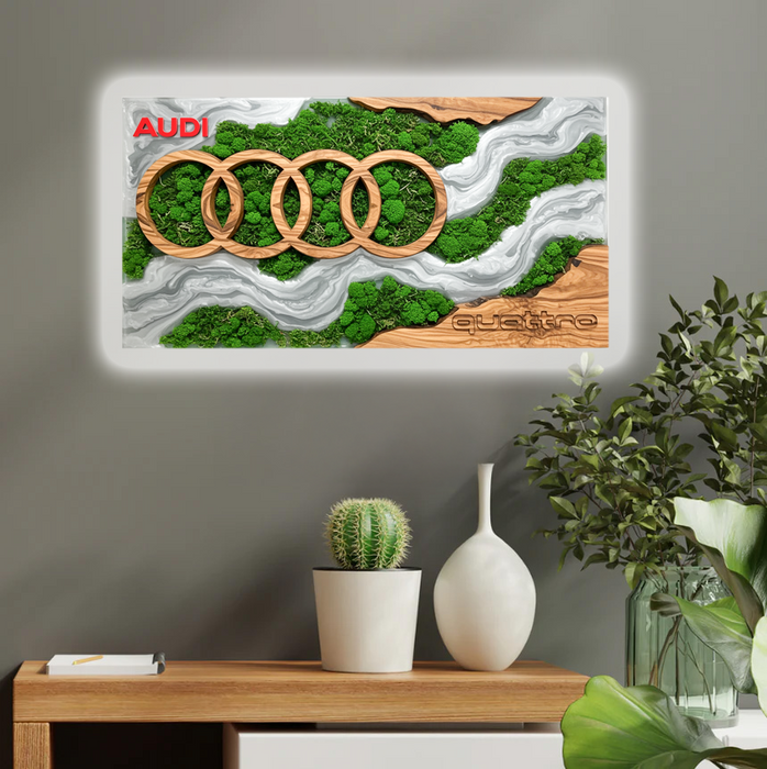Svítící obraz - Audi Epoxy Desk - UV Tisk