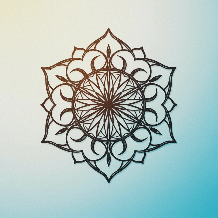 Dřevěná nástěnná dekorace - Mandala kruh energie