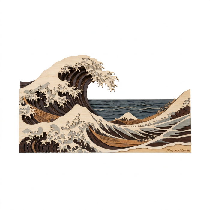Wooden UV printed poster - Tidal Power