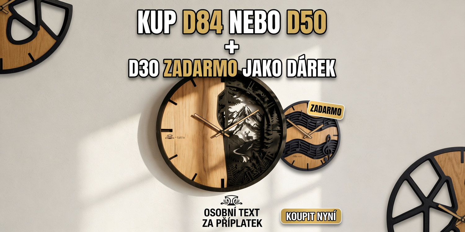 Získejte dvoje dubové hodiny za cenu jedněch!