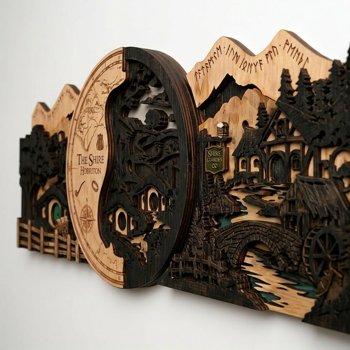 Real Nature oak wood wall decor – Fairytale Hillside panel