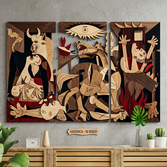 Dřevěný obraz s UV tiskem - Guernica – Pablo Picasso