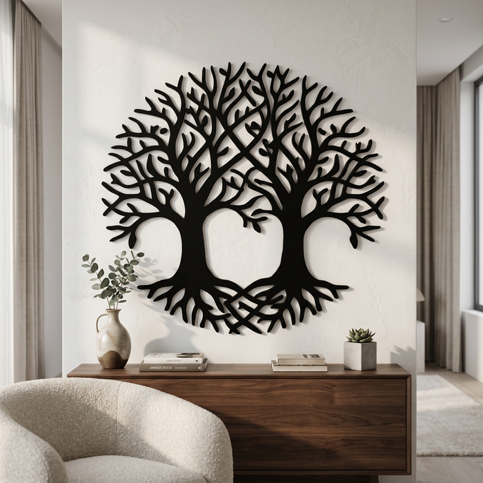 Real Nature oak wood wall decor - Two oaks