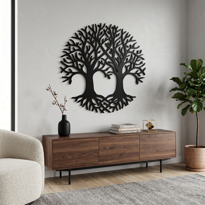 Real Nature oak wood wall decor - Two oaks